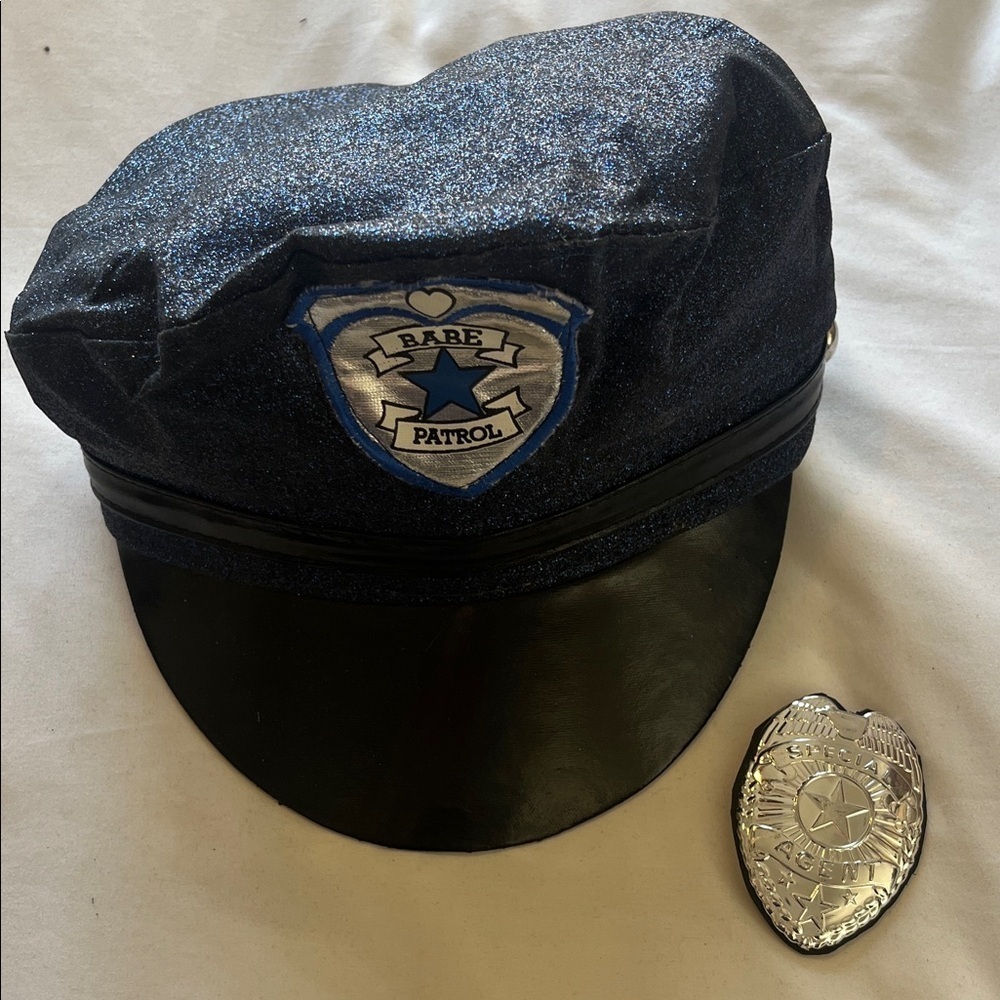 Police Hat and Badge Halloween Costume Accessories